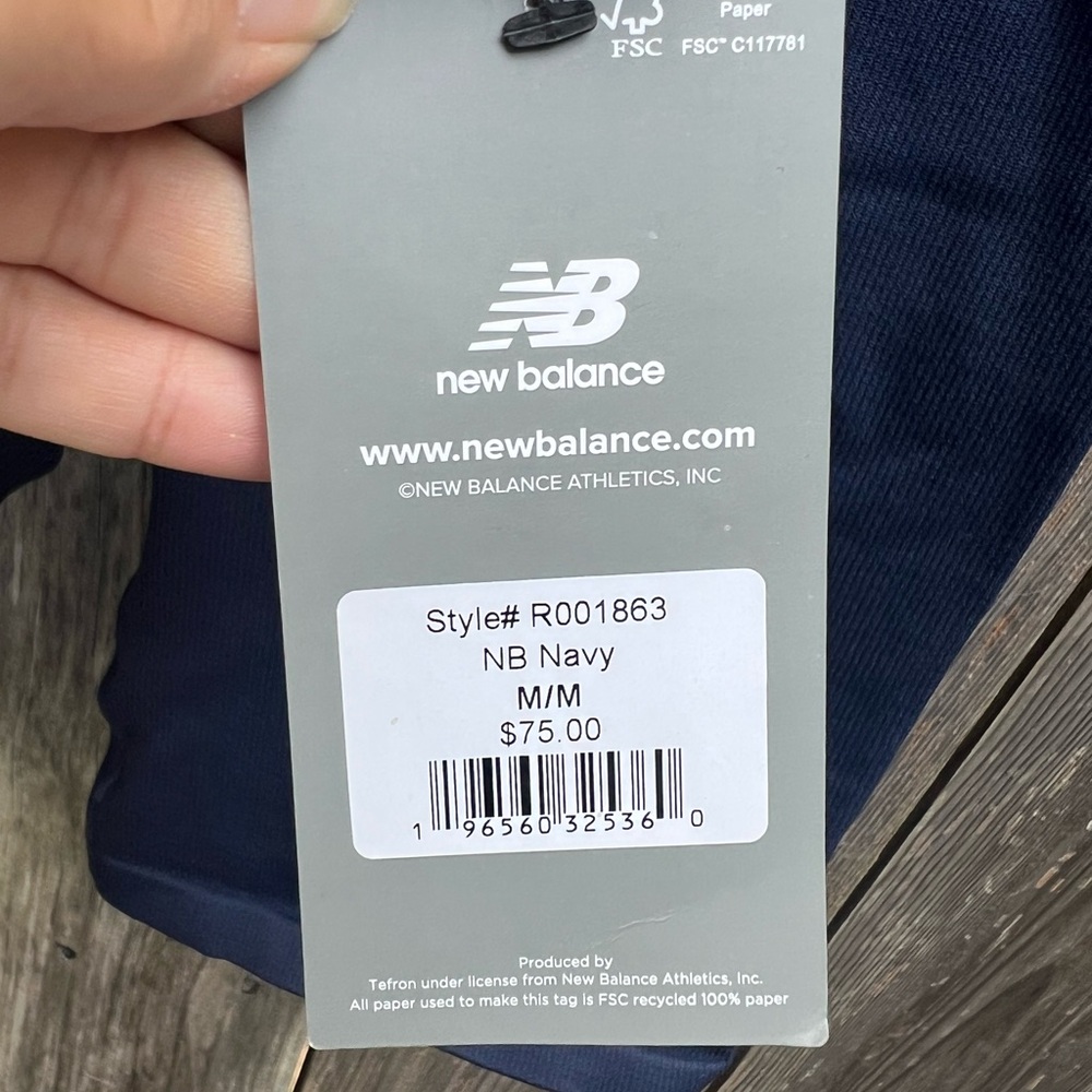 NEW BALANCE Blue Red Sports Bra Bike Short Set Womens Medium NWT NEW - Picture 5 of 10